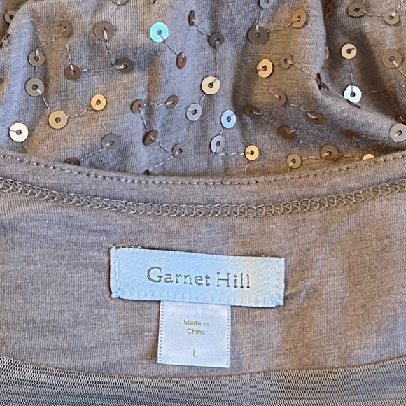 Garnet Hill Champagne Sequined Knit Maxi Dress - Picture 5 of 6